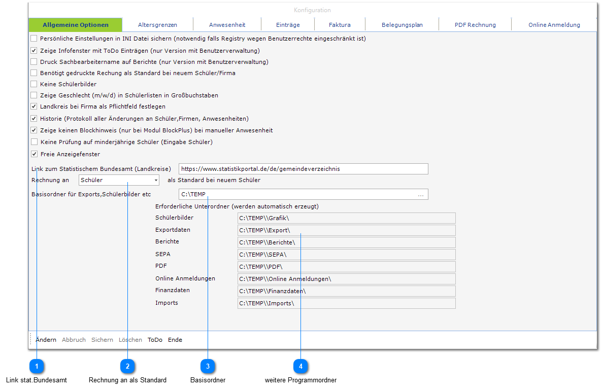 4.1. Allgemeine Optionen